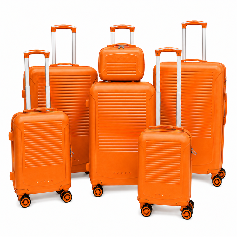 (image for) T-HC-716 SET OF 6 Orange Premium Hard Shell Suitcases